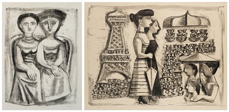 Massimo Campigli (Berlino 1895 - St. Tropez 1971) - Lotto di due litografie...