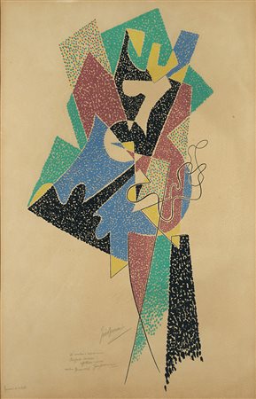 Gino Severini (Cortona 1883 - Parigi 1966) - "Senza titolo" litografia prova...