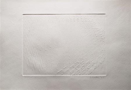Gunter Uecker (Wendorf 1930) - "Senza titolo" 1965 stampa a rilievo su carta...