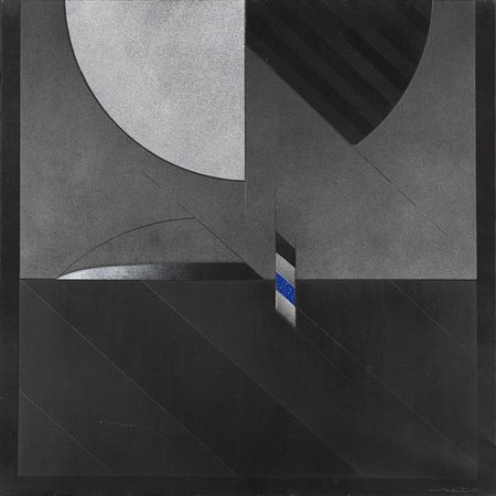 Walter Valentini (Pergola 1928) - "Tempo fermo H" 1975 olio e tecnica mista...