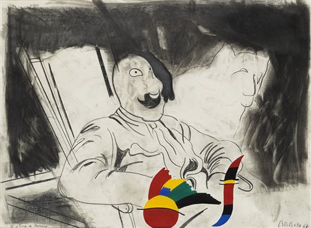 Eduardo Arroyo (Madrid 1937) - "Il pittore di Monaco" 1967 tecnica mista su...