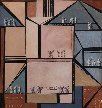 Mario Radice (Como 1898 - 1987) - "Comp. G.F.A." 1937 tempera su carta, cm...