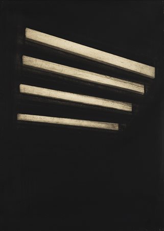 Marco Tirelli (Roma 1956) - "Senza titolo" 1990 carbone su carta, cm 78x58...