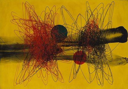 Roberto Crippa (Monza 1921 - Bresso 1972) - "Spirali - New York" 1951 olio su...