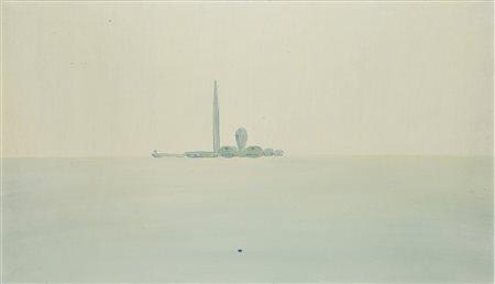 Virgilio Guidi (Roma 1891 - Venezia 1984) - "Marina di San Giorgio" 1970 olio...