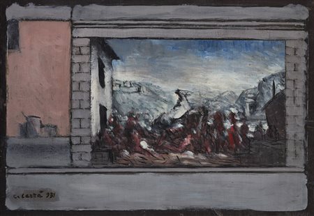 Carlo Carrà (Quargnento 1881 - Milano 1966) - "Bozzetto per l'affresco Italia...