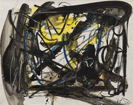 Emilio Vedova (Venezia 1919 - 2006) - "Senza titolo" 1953 pittura e tecnica...