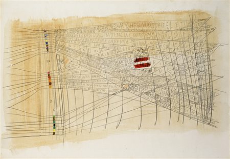 Gastone Novelli (Vienna 1925 - Milano 1968) - "Antologia" 1961 tecnica mista...