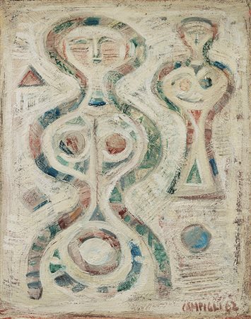 Massimo Campigli (Berlino 1895 - St. Tropez 1971) - "Deux idoles/Due idoli"...