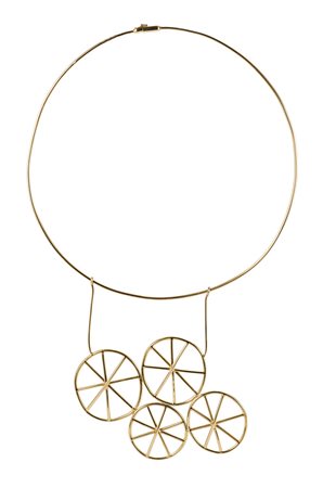 Fausto Melotti (Rovereto 1901 - Milano 1986) - "Ruote" 1984 ca. collana in...