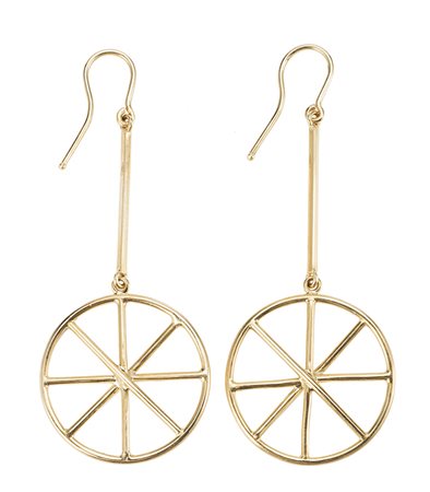 Fausto Melotti (Rovereto 1901 - Milano 1986) - "Ruote" 1984 ca. orecchini in...