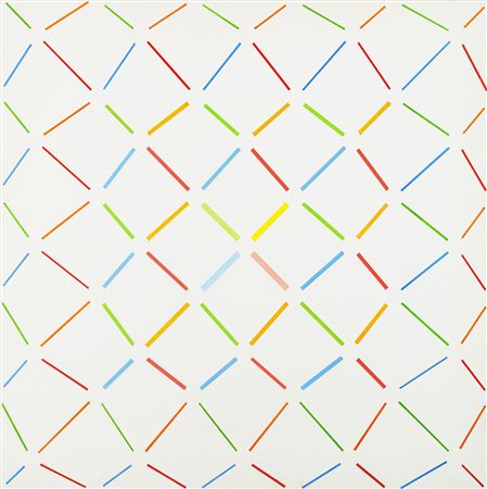 Hans-Jörg Glattfelder (Zurigo 1939) - "Folk" 1974 acrilico su tela, cm 50x50...