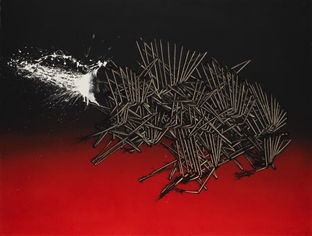 Emilio Scanavino (Genova 1922 - Milano 1986) - "Avvenimento" 1981 olio su...