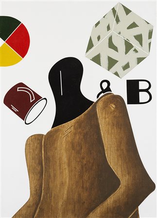 Emilio Tadini (Milano 1927 - 2002) - "Senza titolo" 1972/73 acrilico su tela,...