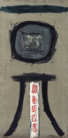 Chin Hsiao (Shanghai 1935) - "PITTURA-BW" 1959 olio su tela, cm 120x60...