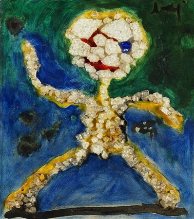 Enrico Baj (Milano 1924 - Vergiate 2003) - "Piccolo bambino" 1955 olio e...