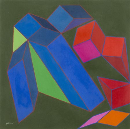 Achille Perilli, Roma 1927 - , Il pesante fardello 2000, Tecnica mista su...