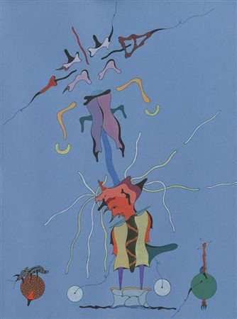 Jorge Camacho, Avana, Cuba 1934 - 2011, Senza titolo 1986, Olio su carta, cm....