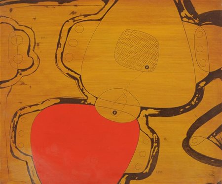 Giuliano Ghelli, Firenze 1944 - 2014, Racconto , Olio su tavola, cm. 50x60,...