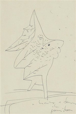 Gianni Dova, Roma 1925 - Pisa 1991, Senza titolo , Biro su carta, cm....