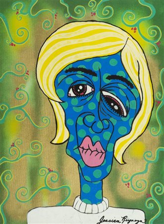 Jessica Reynoza, 1983 - , Andy Warhol 2000, Olio su s cartone telato, cm....