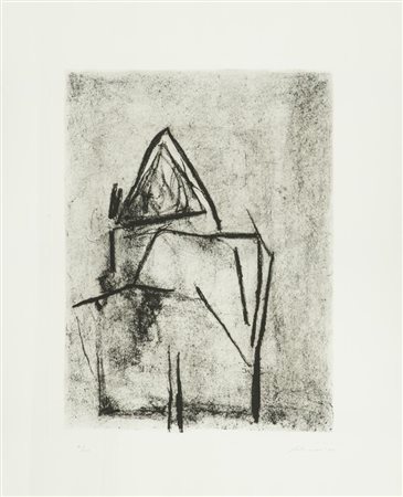 Giuseppe Santomaso, Venezia 1907 - 1990, Senza titolo 1989, Acquaforte e...