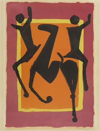 Marino Marini, Pistoia 1901 - Viareggio 1980, Giocolieri 1955, Litografia su...