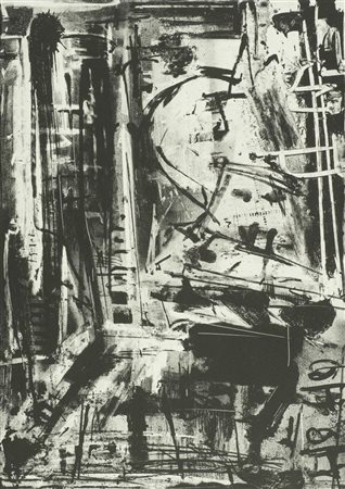 Emilio Vedova, Venezia 1919 - 2006, Senza titolo , Litografia su carta, cm....