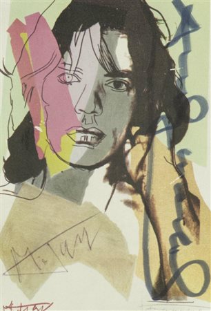 Andy Warhol, Pittsburg 1928 - New york 1987, Mick Jagger , Cartoncino...
