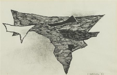 Luigi Veronesi, Milano 1908 - 1998, Senza titolo 1961, China su carta, cm....
