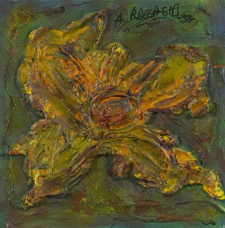 Andrea Raccagni, Imola (Bo) 1921 - 2000, Senza titolo 1998, Olio su tavola,...