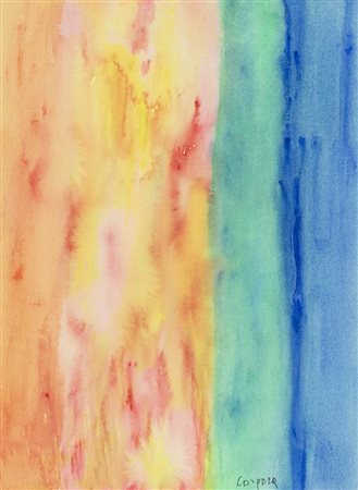 Antonio Corpora, Tunisi 1909 - 2004, Tramonto a Giannutri 2000, Acquerello su...