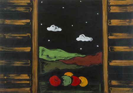 Tano Festa, Roma 1938 - 1987, Senza titolo anni '80, Acrilico su tela, cm....