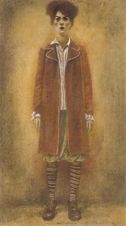 Andrea Martinelli, Prato 1965 - , Fausta in piedi , Matita, pastello e...