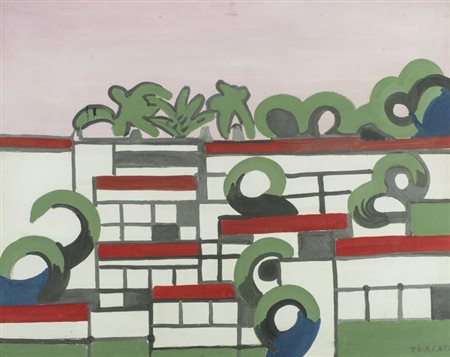 Giulio Turcato, Mantova 1912 - Roma 1995, Paesaggio fine anni '60, Olio su...