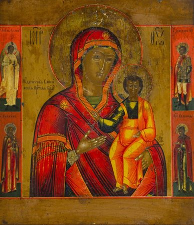 Icona Russia zona di Guslicy, terzo quarto '800 , - , Madre di Dio di...