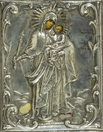 Icona Romania, 1861, - , Madonna con Bambino , Tavola, pittura ad olio,...