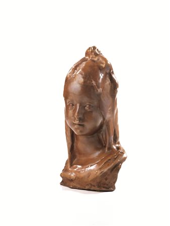Pietro Melandri(Faenza 1885-1976)&nbsp; BUSTO DI BAMBINA&nbsp; Maiolica...