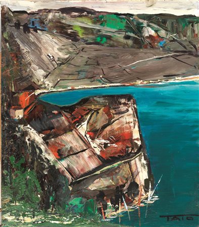 Tato&nbsp; (Bologna 1896 - Roma 1974)&nbsp; PAESAGGIO MARINO&nbsp; olio su...