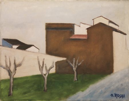 Ottone Rosai&nbsp; (Firenze 1895 - Ivrea 1957)&nbsp; PAESAGGIO CON LE...