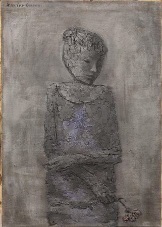 Xavier Bueno(Vera De Bidasoa 1915 - Fiesole 1979)FIGURAolio sabbiato su tela,...