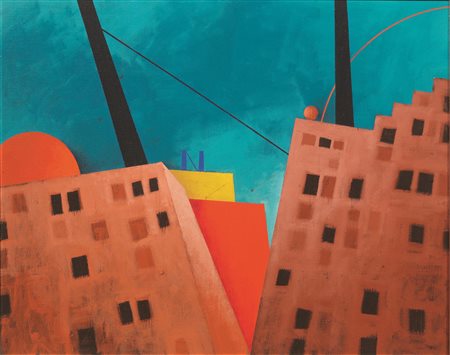 Emilio Tadini&nbsp; (Milano 1927 - Milano 2002)&nbsp; CITTA' ITALIANA&nbsp;...