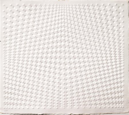 Enrico Castellani&nbsp; (Castelmassa 1930)&nbsp; SUPERFICIE BIANCA&nbsp;...