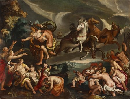 Anoniomo seicentesco Ratto di Flora olio su tela, cm. 74,5 x 98,5