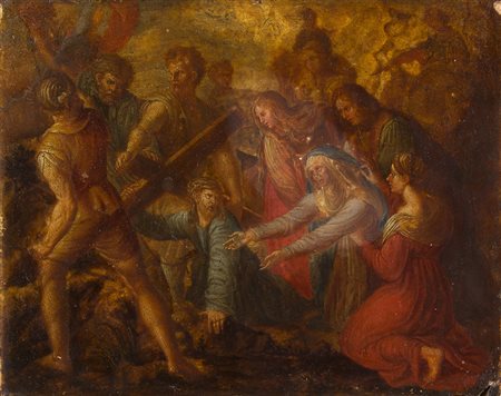 Da Raffaello Lo spasimo di Sicilia Olio su superficie lapidea, cm. 28 x 35,5