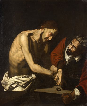 da Jusepe de Ribera Cristo legato Olio su tela cm. 124 x 99 I dipinto è una...