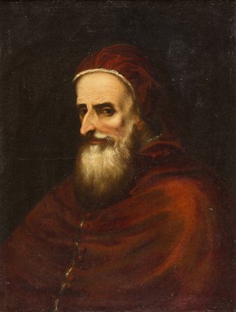 Anonimo della prima metà del XVII secolo San Pio V Olio su tela, cm. 65 x 49