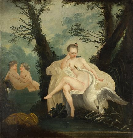 Anonimo settecentesco Leda e il cigno Olio su tela, cm. 80 x 78