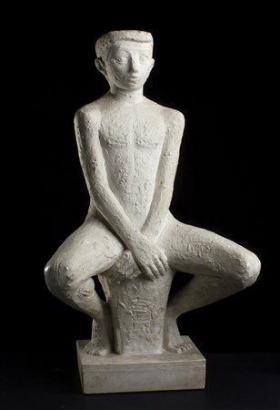 GIUSEPPE SCALVINI Milano 1908 - 2003 Giovane seduto, anni ‘50 circa Scultura...
