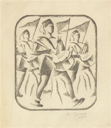 RENATO DI BOSSO Verona 1905 - Arbizzano in Valpolicella 1982 Marciare non...